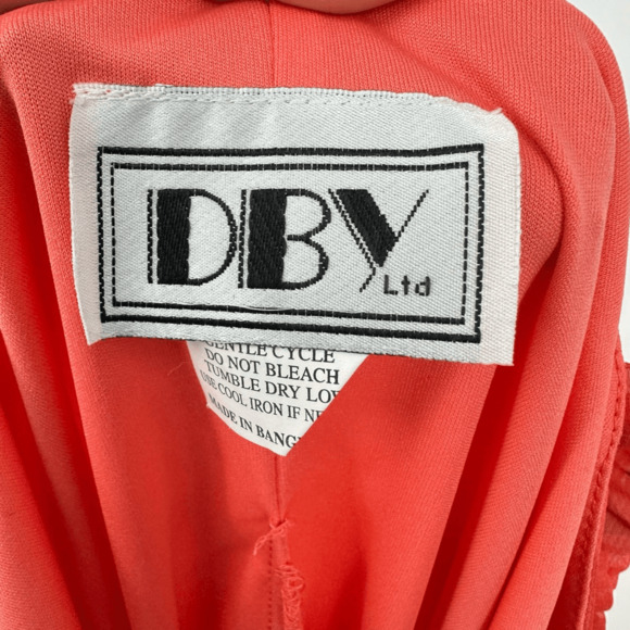 Vintage 90s Y2K Chiffon Dress Size S Floral Orange Knee Length Prom Bodycone - Picture 3 of 12